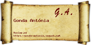 Gonda Antónia névjegykártya